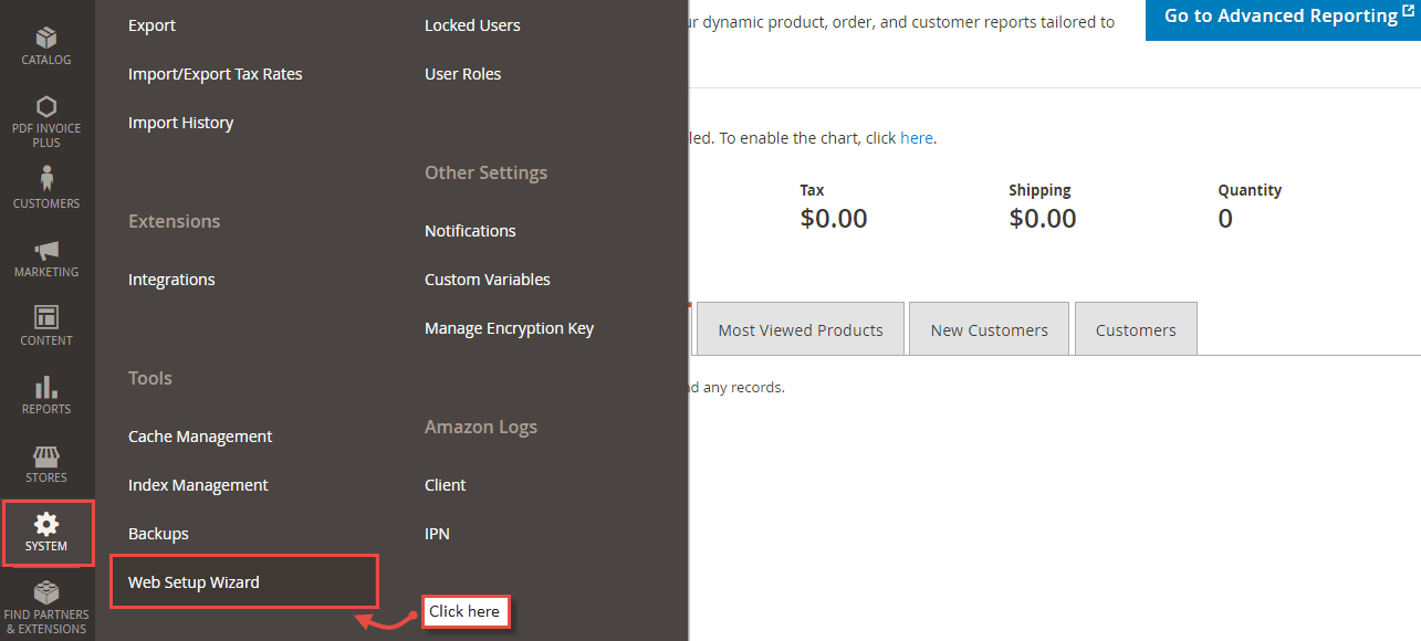 Web Setup Wizard in Magento